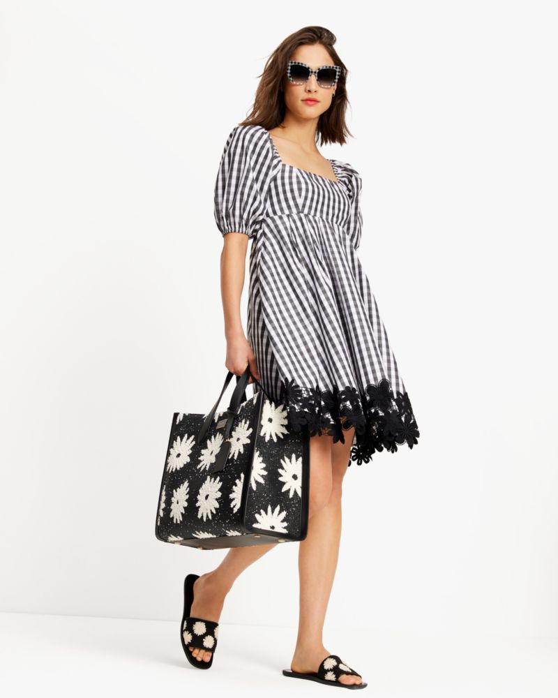 Spring Gingham Puff Sleeve Dress