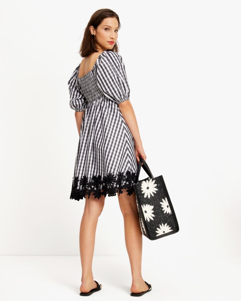 Spring Gingham Puff Sleeve Dress