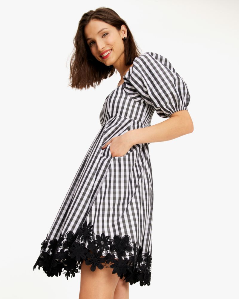Spring Gingham Puff Sleeve Dress