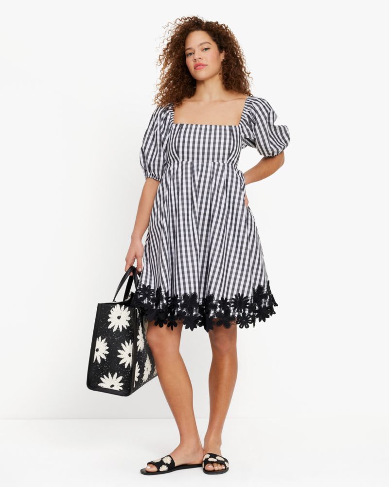 Spring Gingham Puff Sleeve Dress