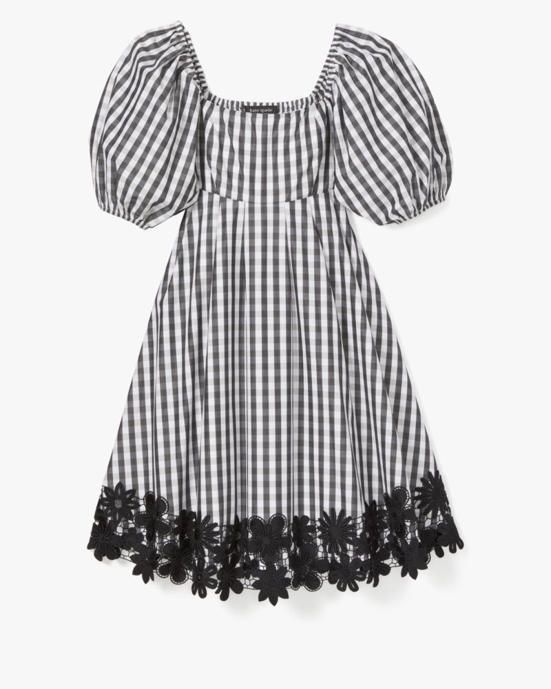 Spring Gingham Puff Sleeve Dress