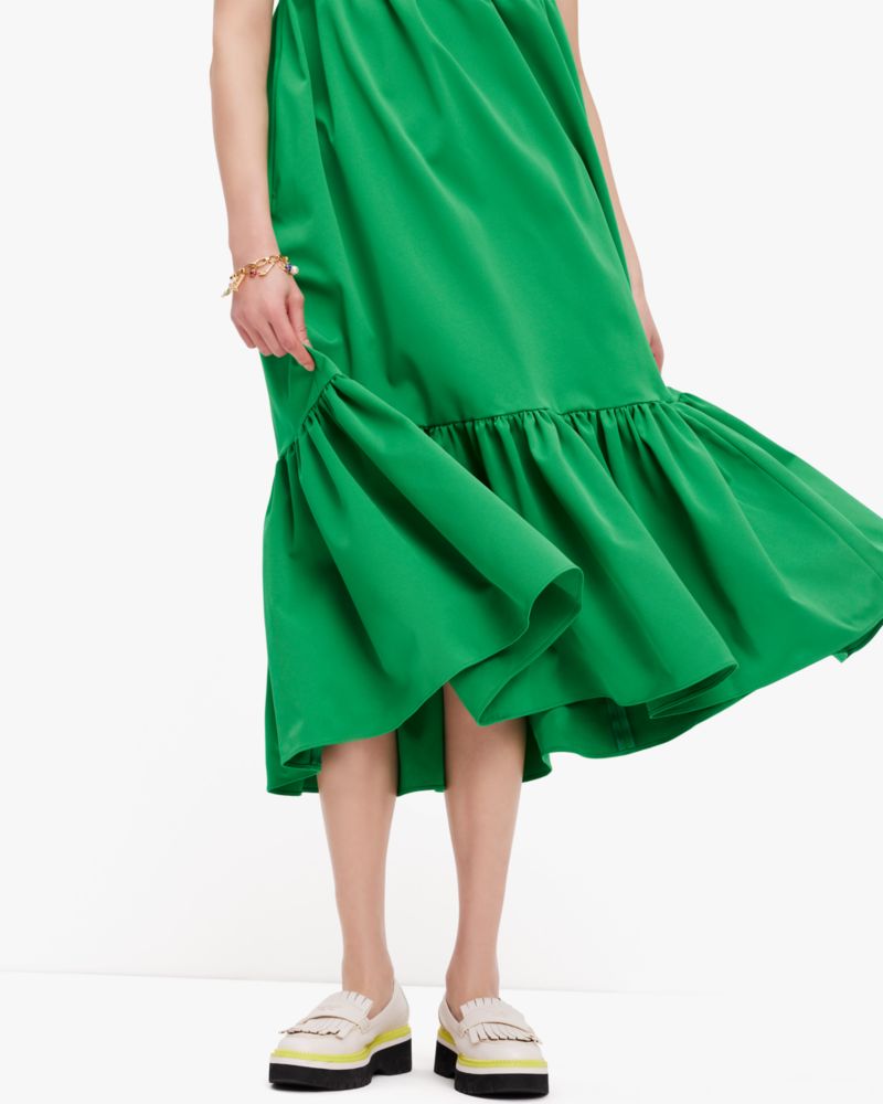 Faille V-neck Midi Dress