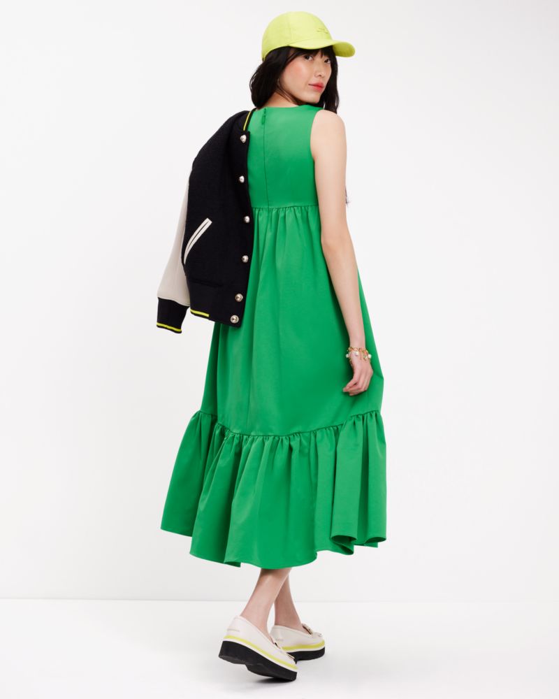 Faille V-neck Midi Dress