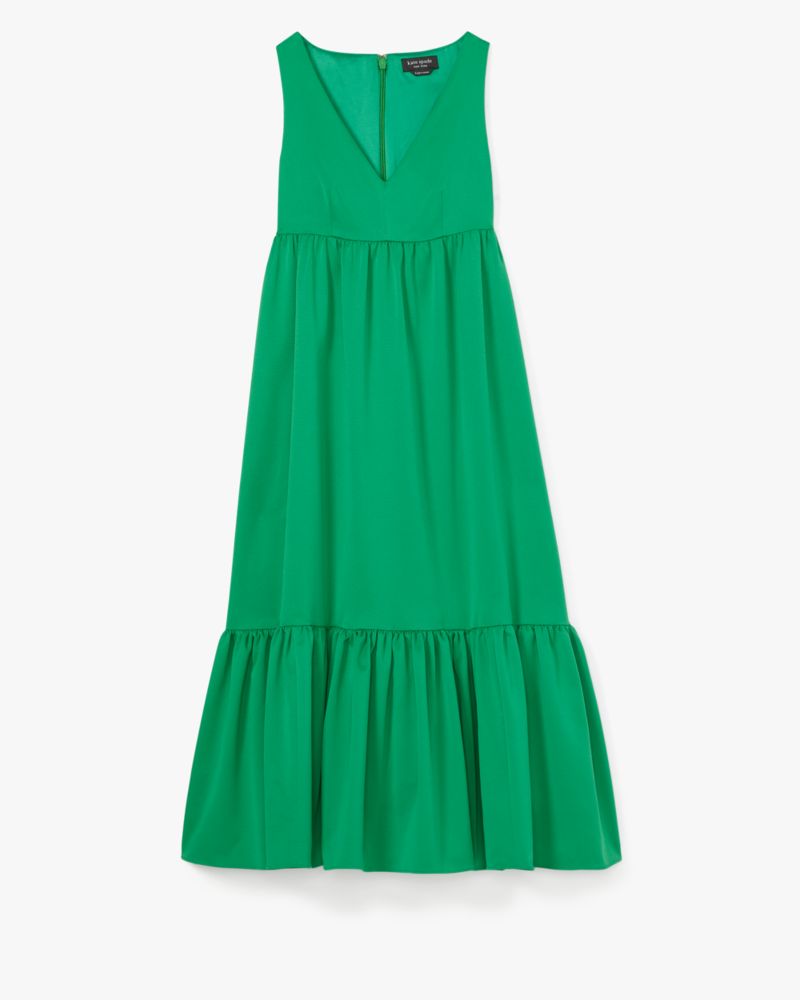Faille V-neck Midi Dress
