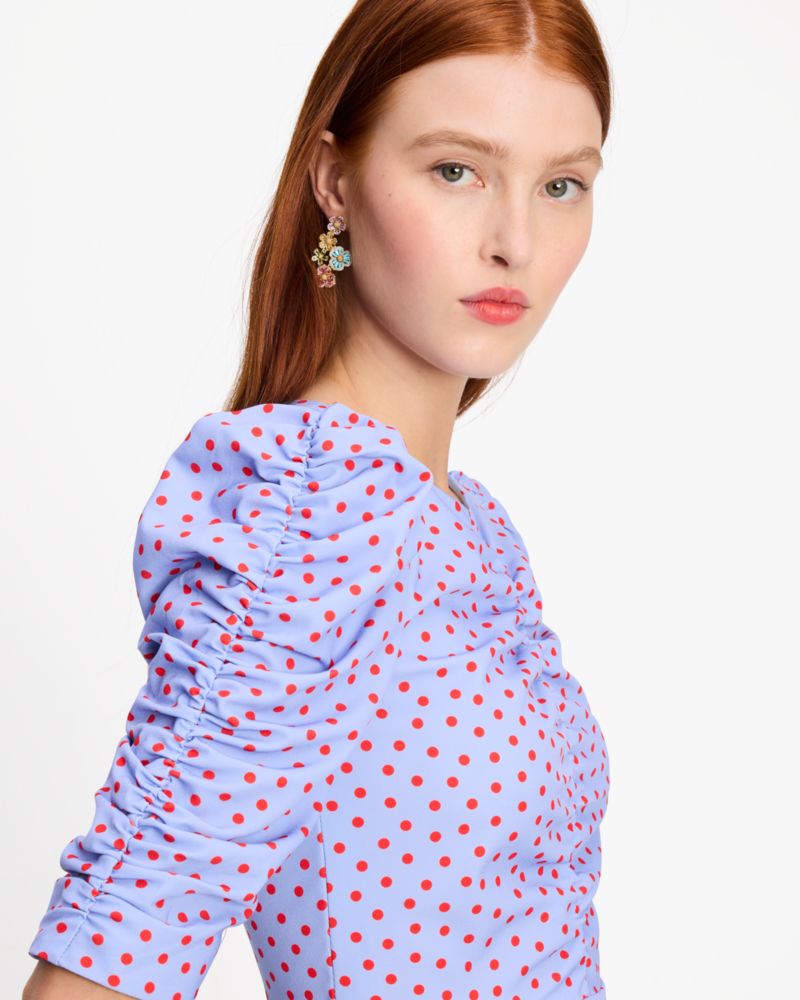 Spring Time Dot Ruched Top