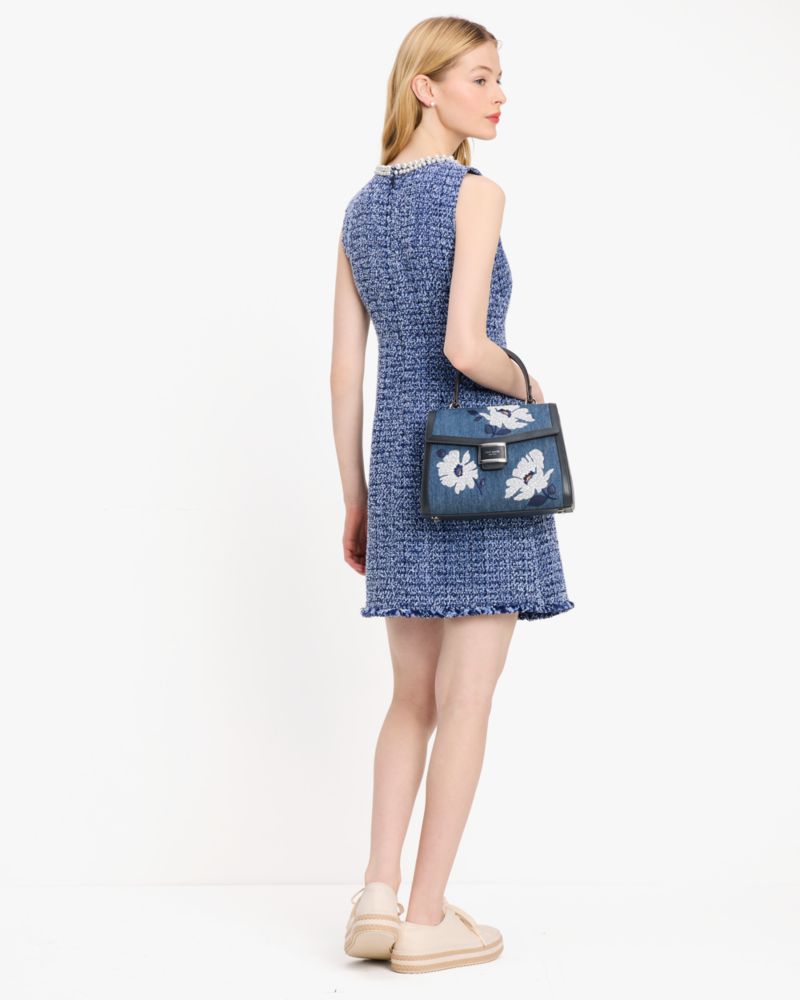 Pearl Collar Tweed Dress