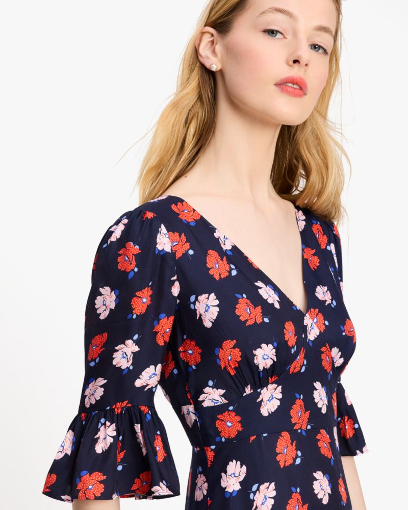 Dotty Floral Flounce Dress