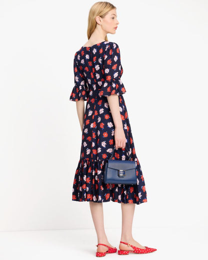 Dotty Floral Flounce Dress