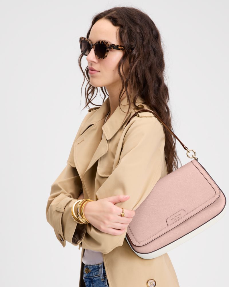 Hudson Colorblocked Convertible Flap Shoulder Bag