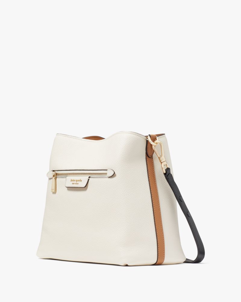 Hudson Colorblocked Pebbled Leather Shoulder Bag