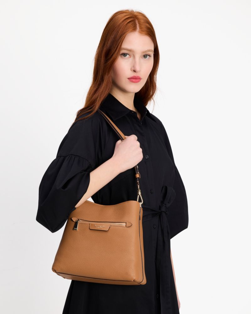 Hudson Pebbled Leather Shoulder Bag