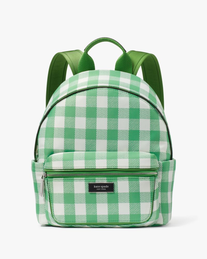 Sam Icon Gingham Printed Fabric Small Backpack