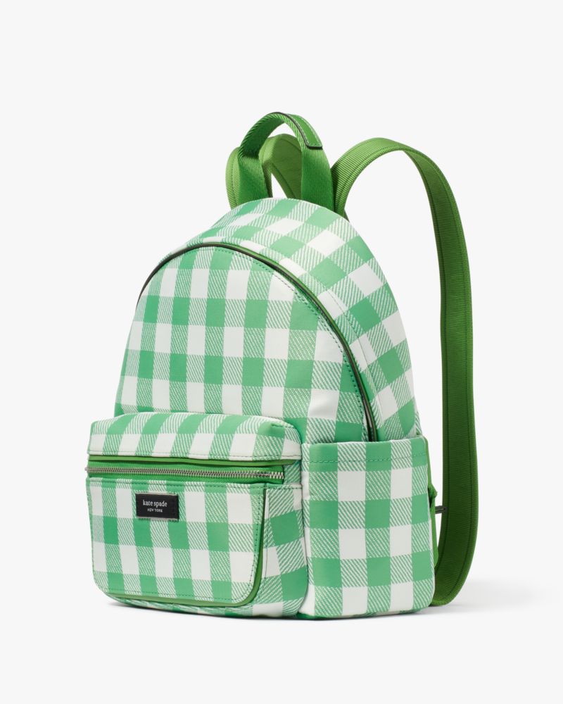 Sam Icon Gingham Printed Fabric Small Backpack
