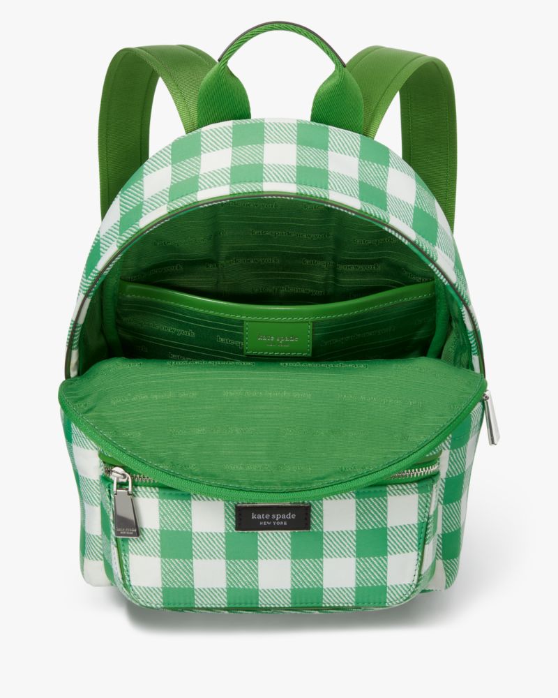 Sam Icon Gingham Printed Fabric Small Backpack