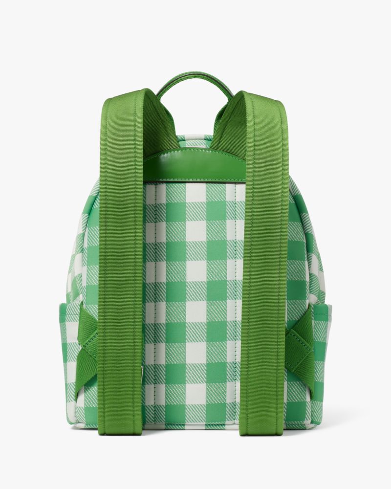 Sam Icon Gingham Printed Fabric Small Backpack
