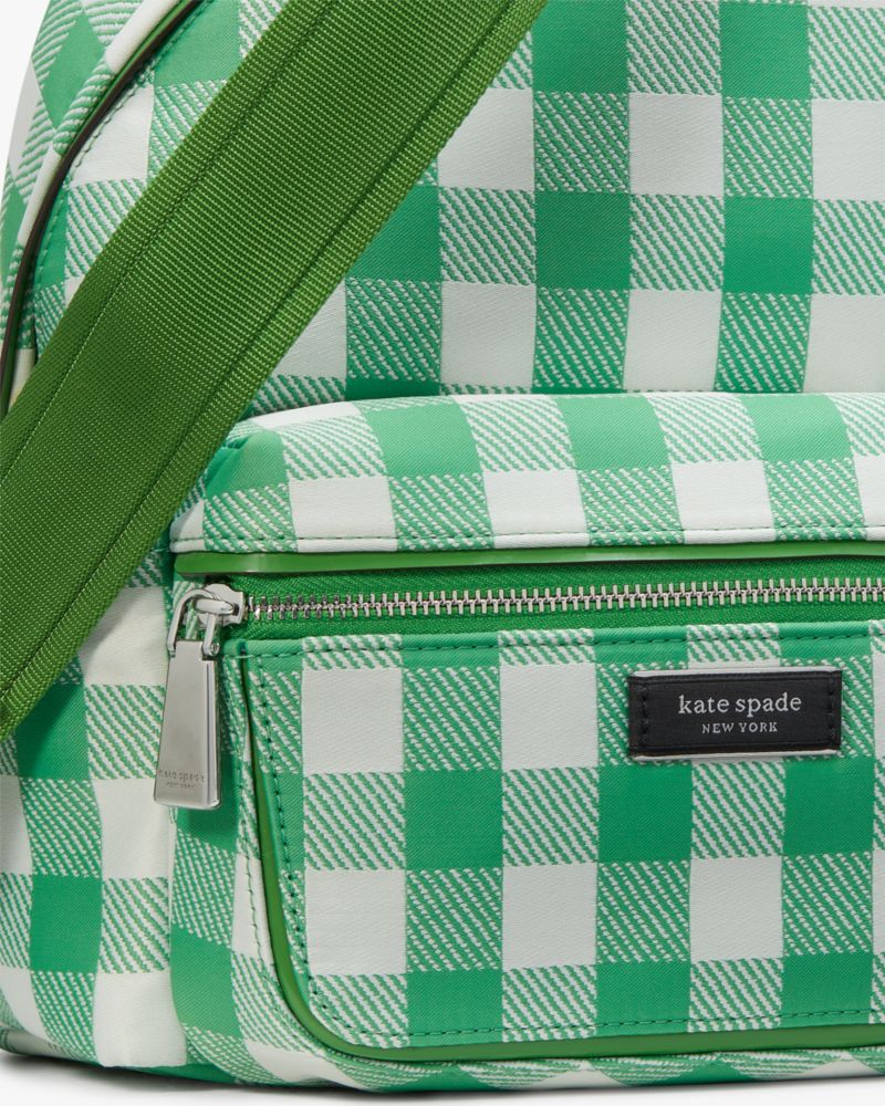 Sam Icon Gingham Printed Fabric Small Backpack
