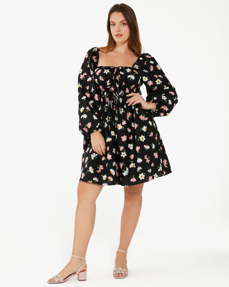 Floral Waltz Square-neck Dress