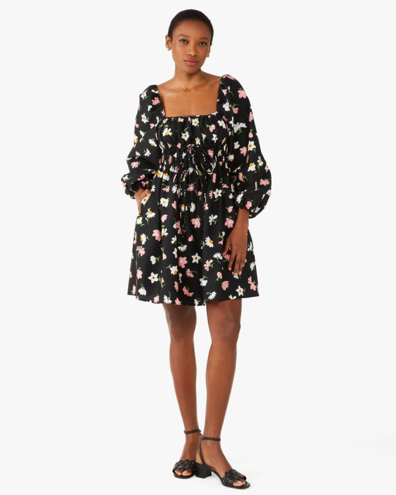 Floral Waltz Square-neck Dress