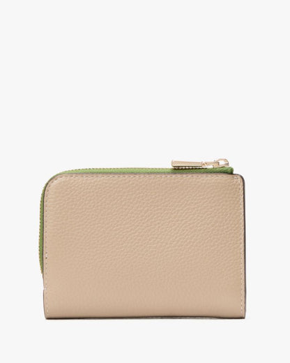 Ava Colorblocked Pebbled Leather Zip Bifold Wallet