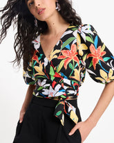 Summer Lilies Wrap Top