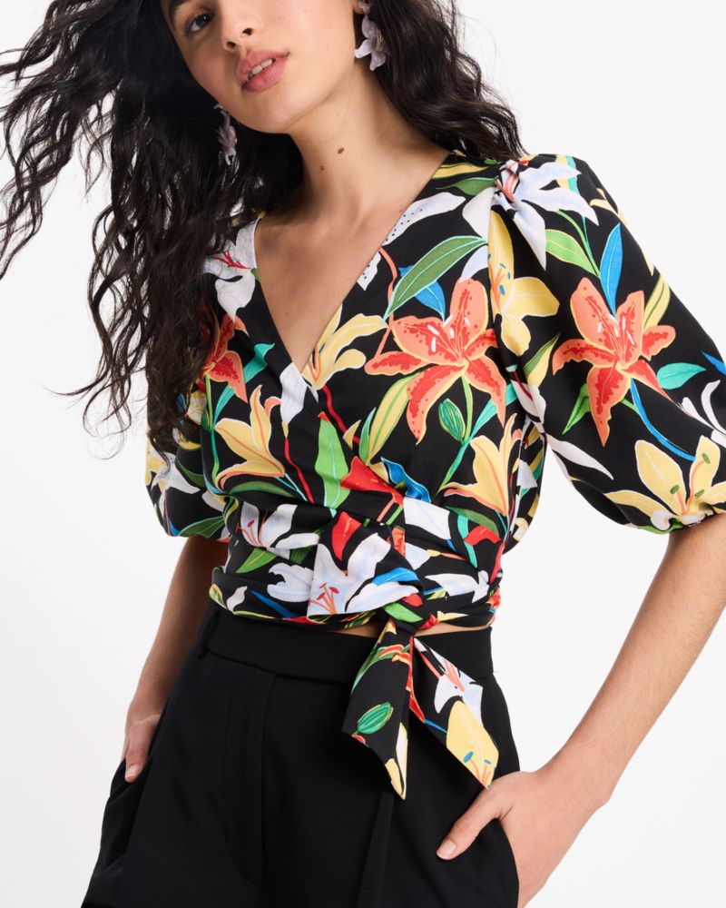 Summer Lilies Wrap Top