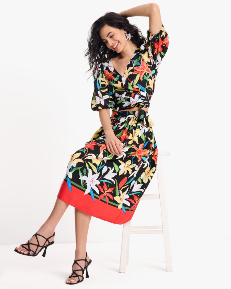 Summer Lilies Wrap Top