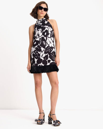 Tropical Foliage Raffia Dress