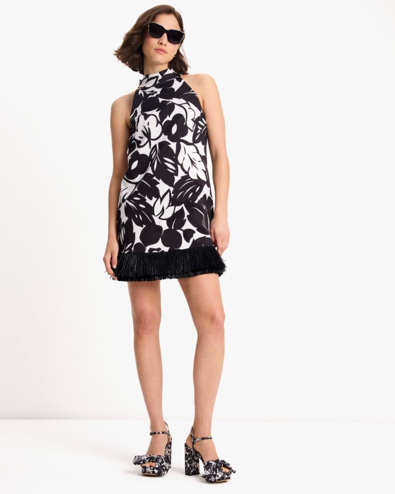 Tropical Foliage Raffia Dress