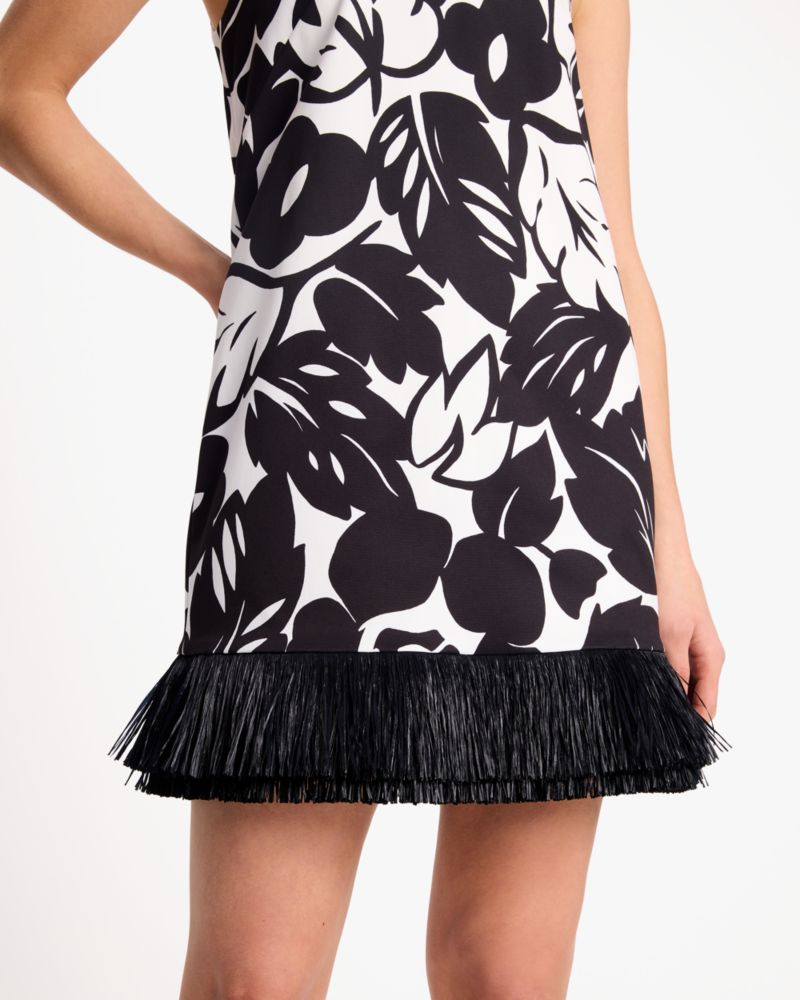 Tropical Foliage Raffia Dress