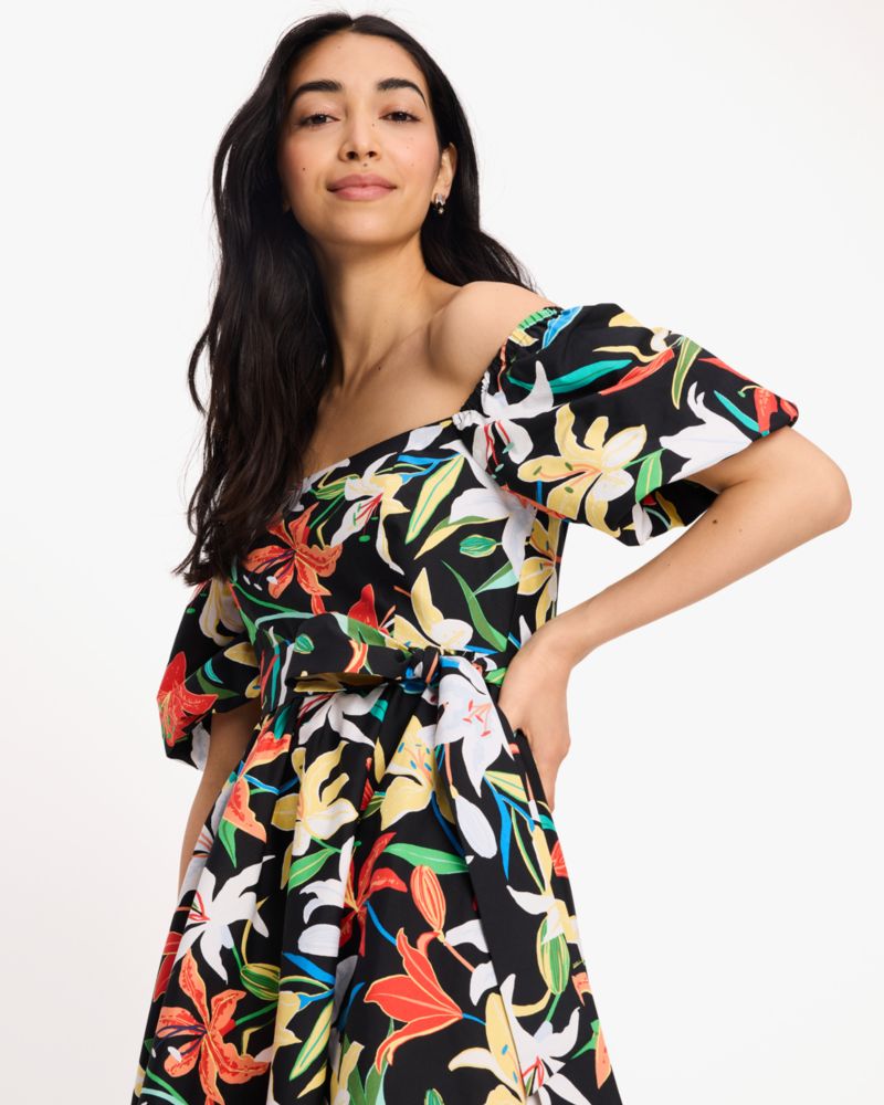 Summer Lilies Off-the-shoulder Dress