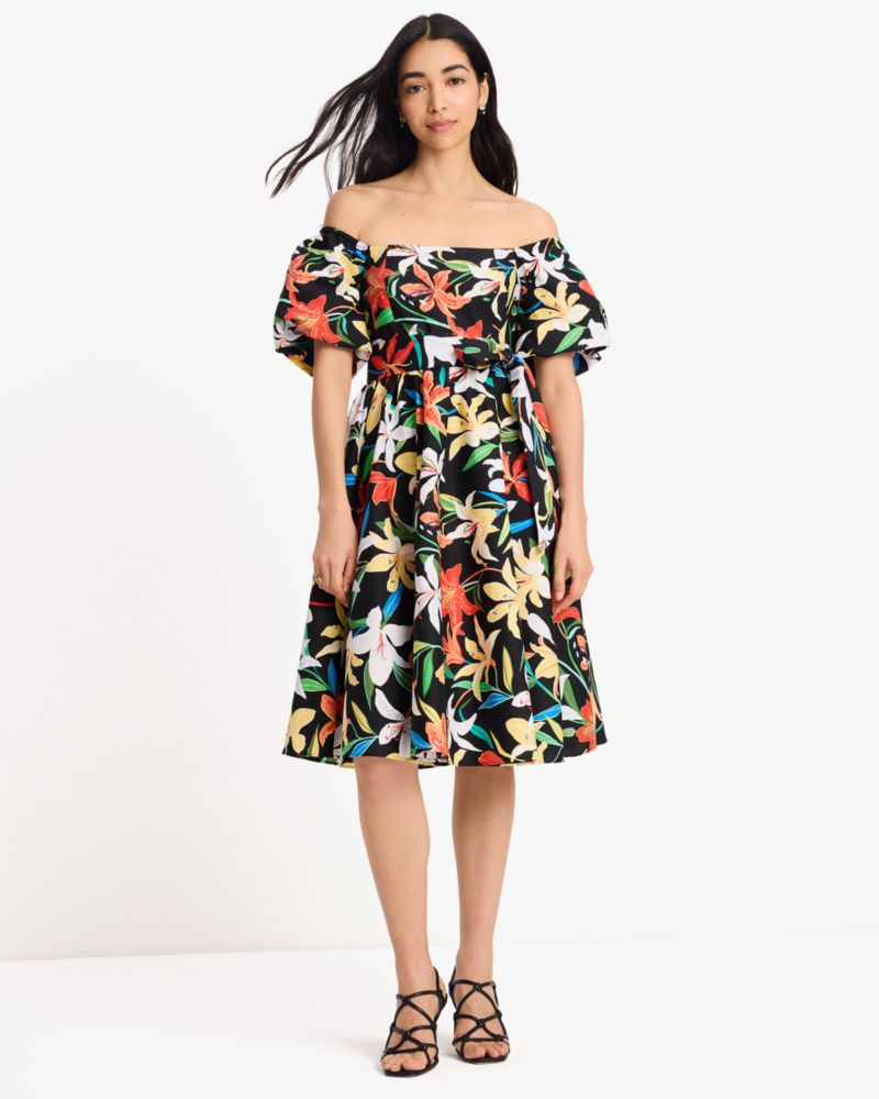 Summer Lilies Off-the-shoulder Dress