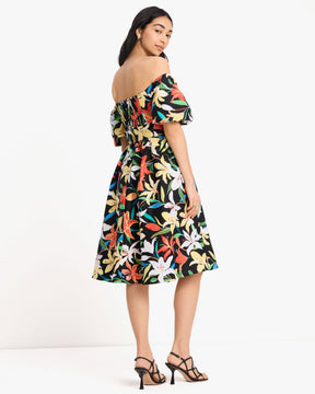 Summer Lilies Off-the-shoulder Dress