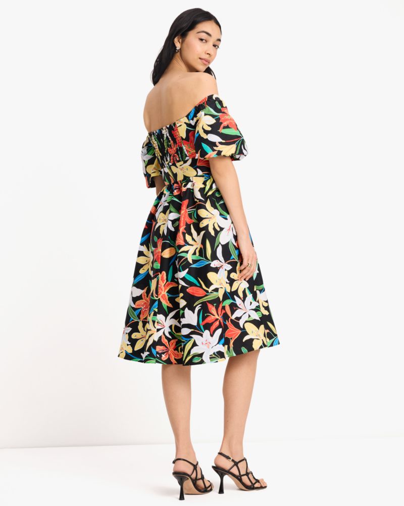 Summer Lilies Off-the-shoulder Dress