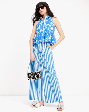 Tropical Foliage Embroidered Top