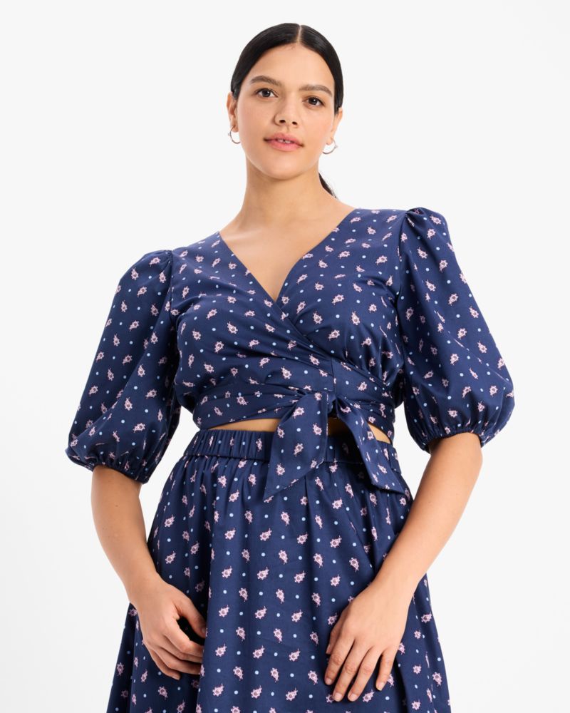 Paisley Foulard Wrap Top