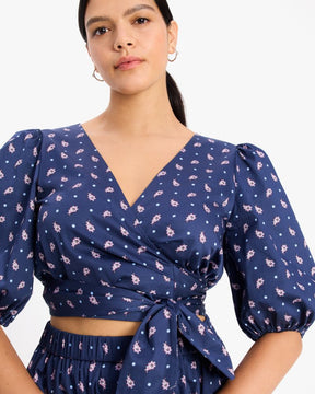 Paisley Foulard Wrap Top