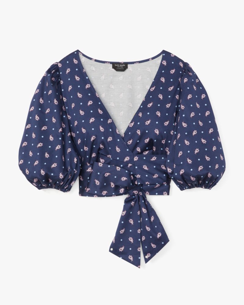 Paisley Foulard Wrap Top