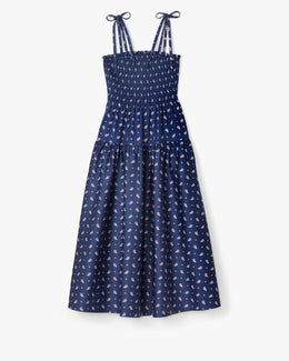 Paisley Foulard Smocked Dress
