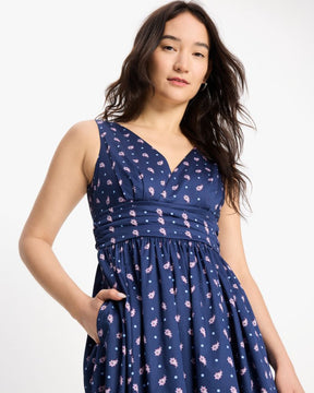 Paisley Foulard V-neck Dress