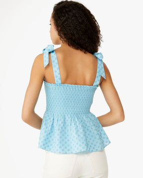 Embroidered Smocked Top