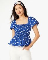 Graphic Fish Square-Neck Top