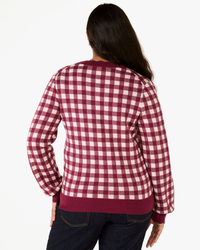 Gingham Scalloped Cardigan