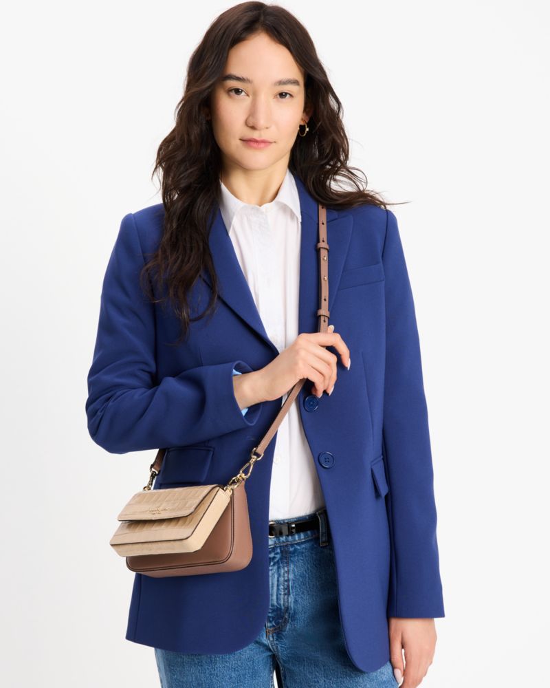 Double Up Croc Embossed Crossbody