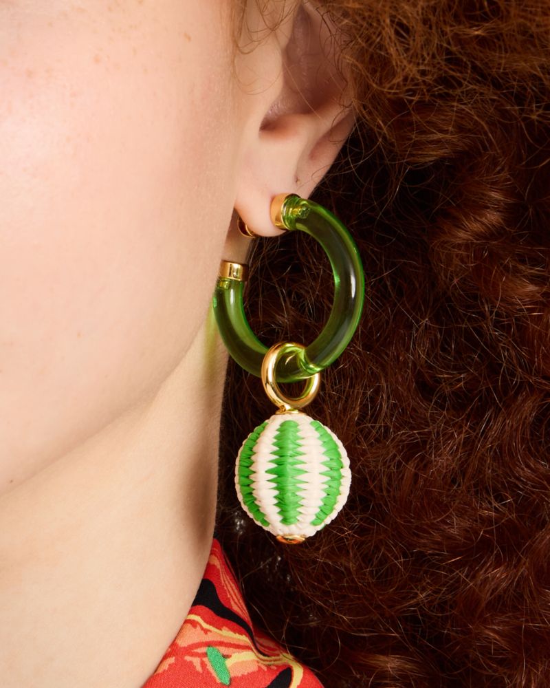 Feeling Bubbly Raffia Charm Hoops