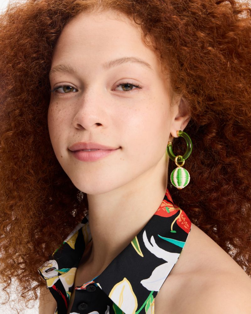 Feeling Bubbly Raffia Charm Hoops