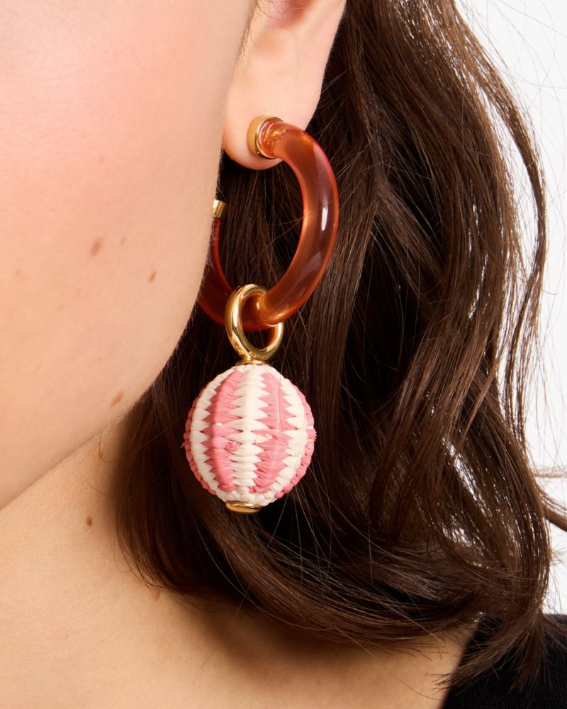 Feeling Bubbly Raffia Charm Hoops
