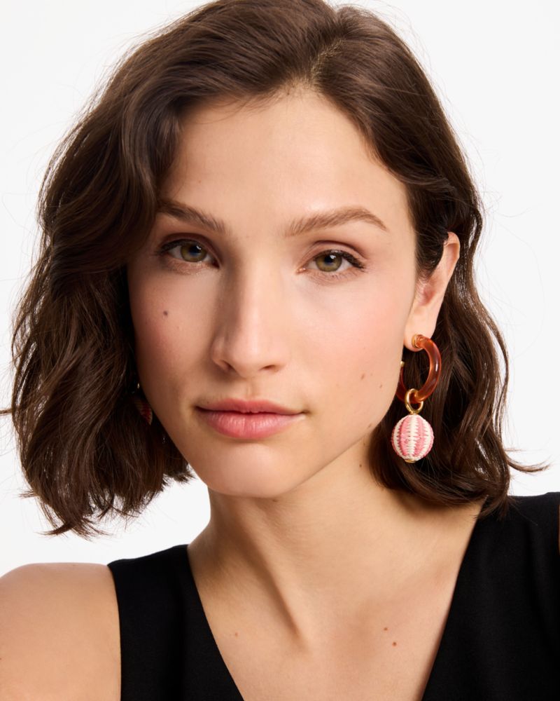 Feeling Bubbly Raffia Charm Hoops