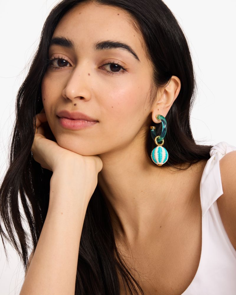 Feeling Bubbly Raffia Charm Hoops