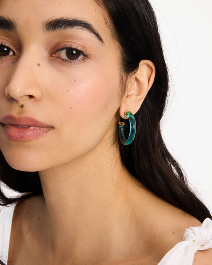 Feeling Bubbly Raffia Charm Hoops
