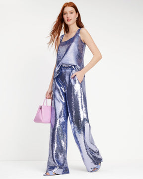 Wide-leg Sequin Pants